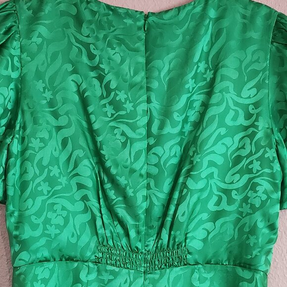 SALONI 100% Silk Green Bianca Midi Dress NWT Size 10 - Picture 11 of 17
